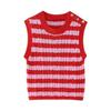 Fashion Style 2024 Summer New Women's Clothing Silm All-Matching Sleeveless Stripes Knitting Vest 6771041 050