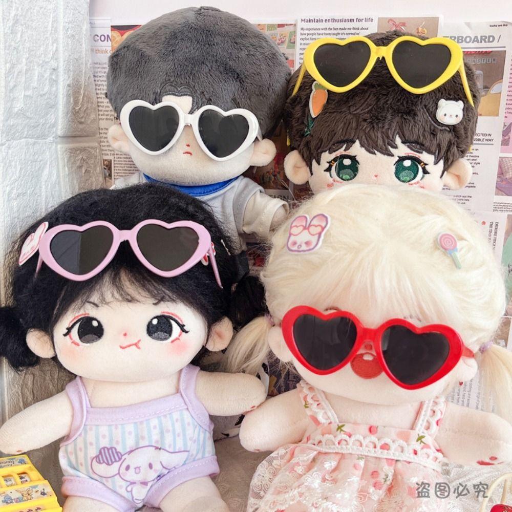 Mini Plush Doll Accessories Glasses Clothes Cute Heart Frame Plush Doll Eyeglasses For 20cm Dolls