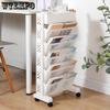 Removable Storage Shelf Desk Side Bookshelf Bookcase Shelves with Wheels Storage Rack Hanging Desk Side Kitchen Food Trolley