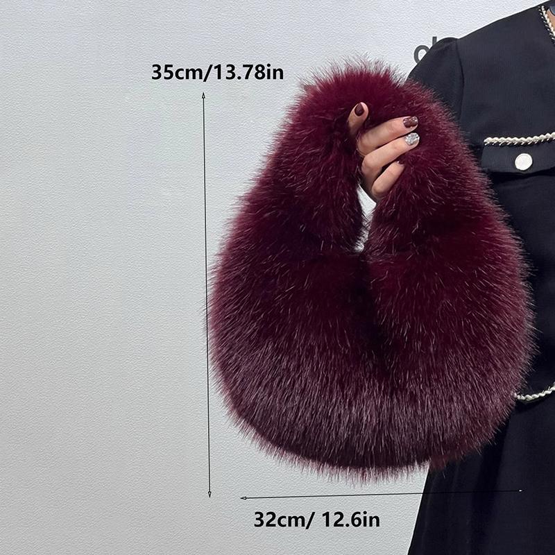 Yogodlns Новая зимняя плюшевая сумка для женщин, модная ручная пушистая сумка, универсальная сумка через плечо, трендовая сумка-хобо для поездок на работу
