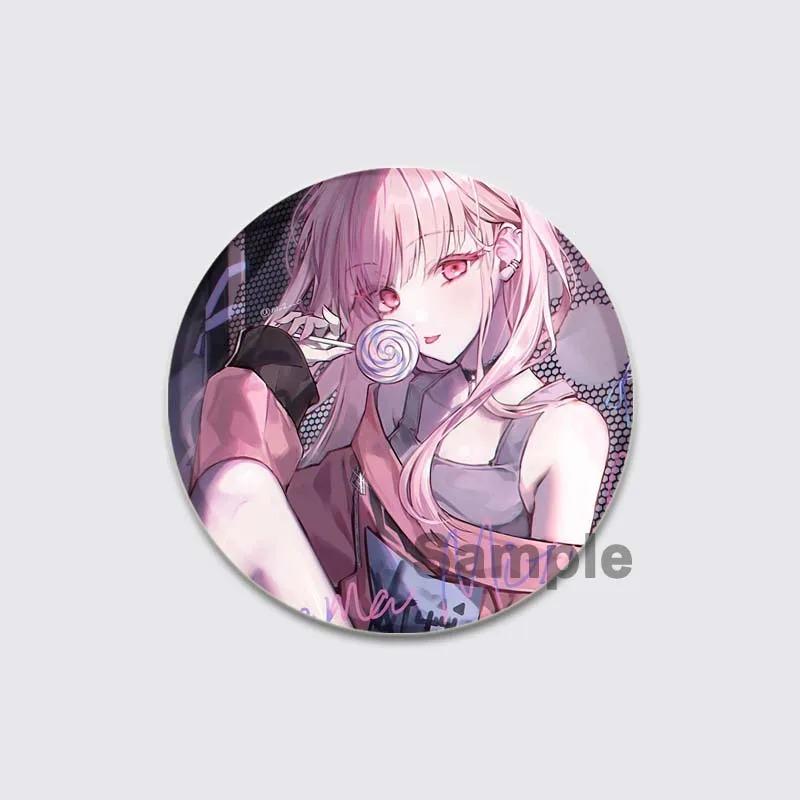 32/44/58mm Anime Mizuki Akiyama Badges Project SEKAI Brooch Round Brooches Jewelry Creative Art Pins for Backpack Decor Gift Accessory