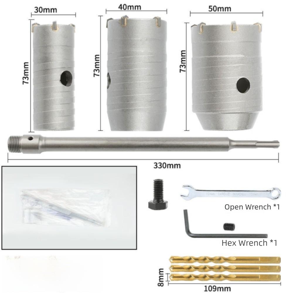30-68mm Wall Hole Saw with Round Shaft Fast Drilling Hammer Drill Bit Set Concrete Wall Hollow Drill Bit