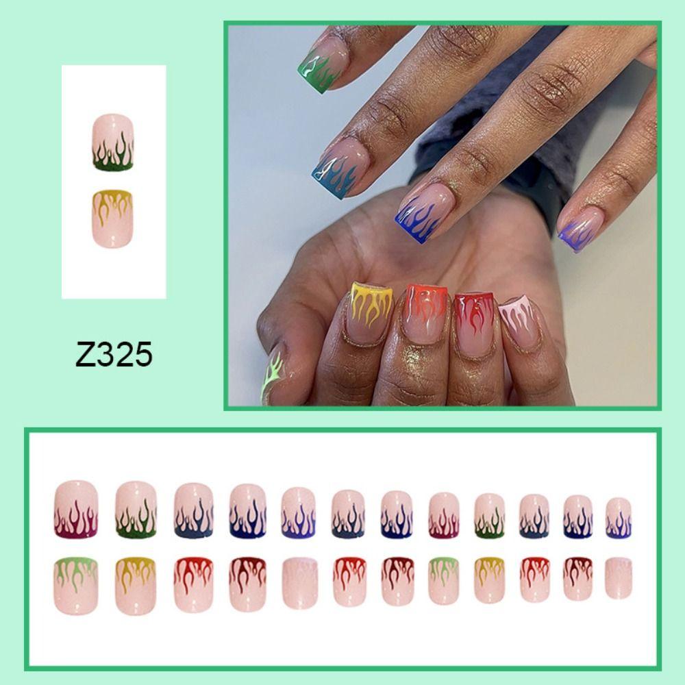 Носимые Маникюр Французские Накладные Ногти Искусственные Ногти Нажмите на Ногти Мода Накладные Ногти Девушка