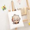 Genshin Impact Game Shoper Kawaii Bags Cute Cartoon Shopper Canvas Tote Bag Shopee Store Shoppers Handbags Women Shopping Bag