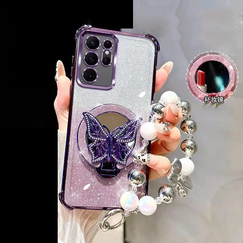Mirror Shockproof Magnetic Case for Infinix Smart 10 8 7 9 HD Note 50 Pro Plus 50X Zero 30 Butterfly Phone Holder Bracelet Cover
