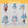 Adorable Pvc Rabbit Ears Hatsune Miku Q Version Collectible Toy Figure Set