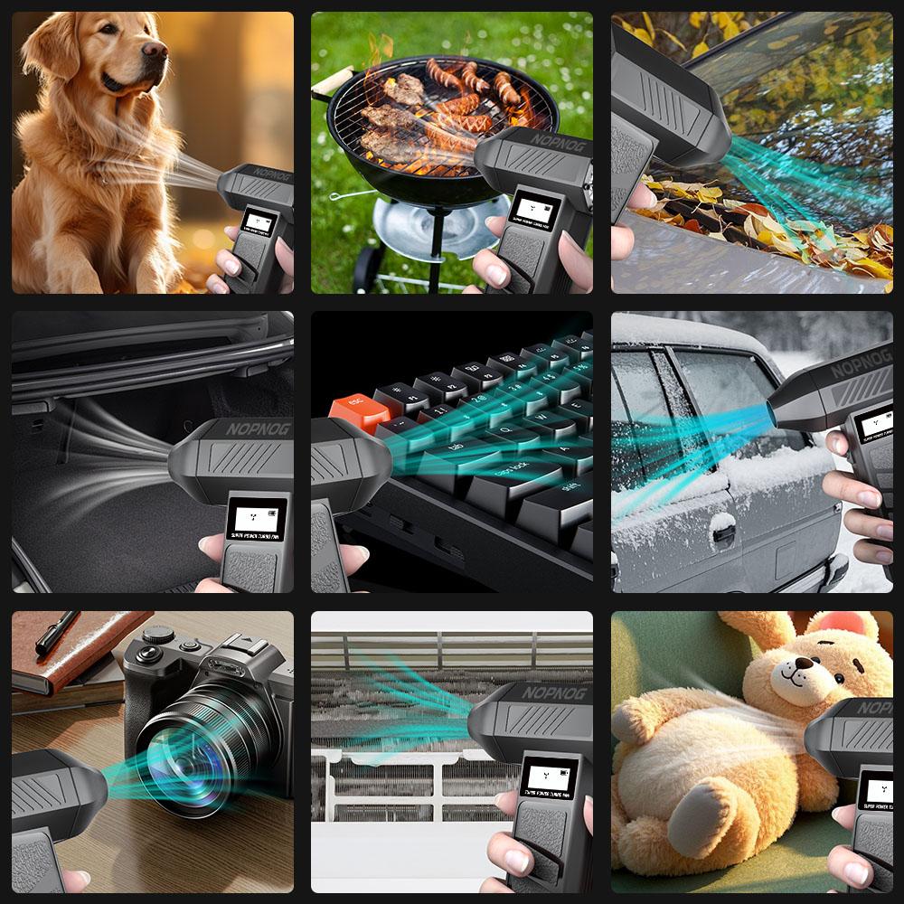 Portable Car Blowing Snow Electric Air Duster Type C Charger 130000 RPM Car Accessories Turbo Jet Fan Cleaning Blower Tool Gears Adjustable