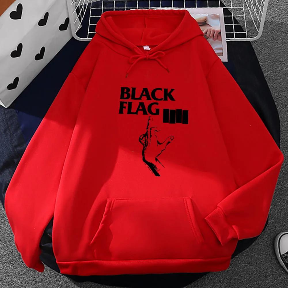 Панк-рок группа Black Flag Принт Толстовки Уличный Гранж Повседневные Толстовки Осень Флисовая Одежда Пуловеры с Капюшоном Топы