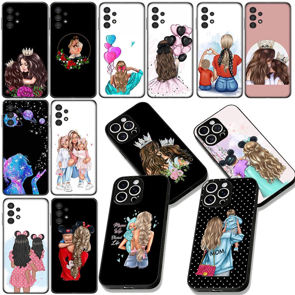 Woman Baby Girl Mom Family Boy Casing Cover for Samsung Galaxy S22 S21 S20 FE Ultra Plus A35 A36 A37 A33 A34 A04 A71 Phone Case