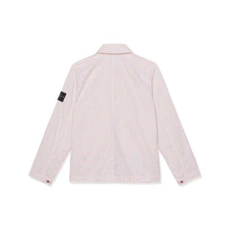 Stone Island Logo Button Down Collar Long Sleeve Jacket Men jackets Pink 801542330-V0080