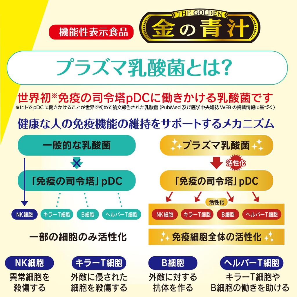 NIHON YAKKEN Gold Green Juice Plasma Lactic Acid Bacteria Immune Care Green Juice with Function Domestic Green Juice with Lactic Acid Bacteria To