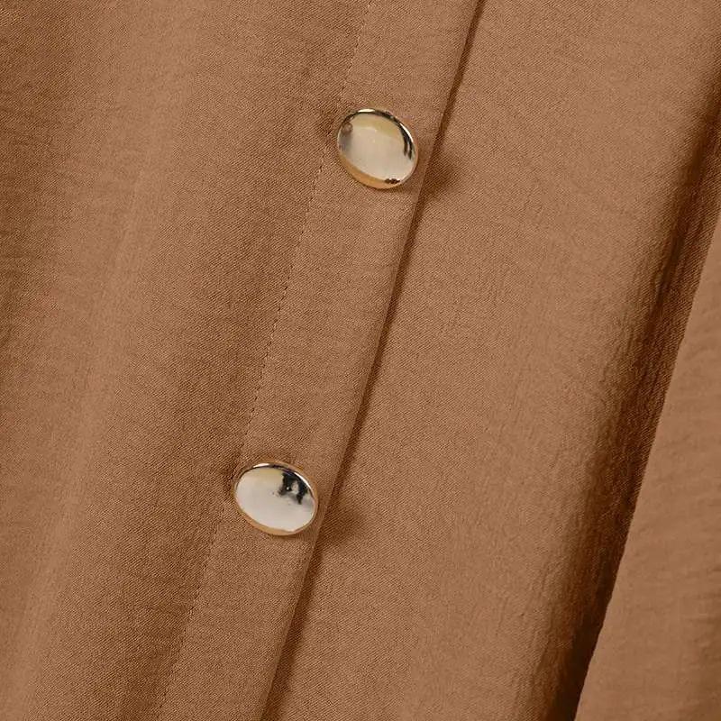 2024 Elegant Muslim Women's Two-Piece Set: Long Sleeve Shirt & Wide-Leg Pants with Side Slit