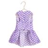 Dog Dress Cute Lightweight Fashionable Dots Print Button Design Pet Clothes for Puppy Cat Purple XL