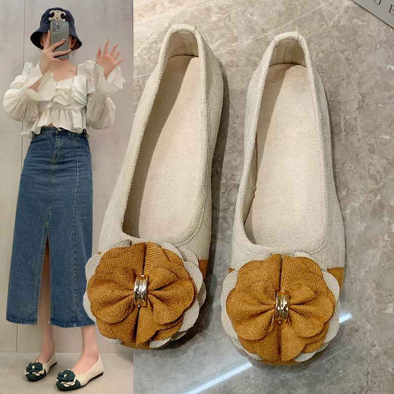 Женские туфли больших размеров с бантом и цветочным принтом, цветными блоками, с квадратным носком, на плоской подошве