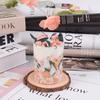 Ins Cylindrical Preserved Flower Dried Flower Rose Flower Embossed Scented Candle Soy Wax Ornament Gift Home Decoration
