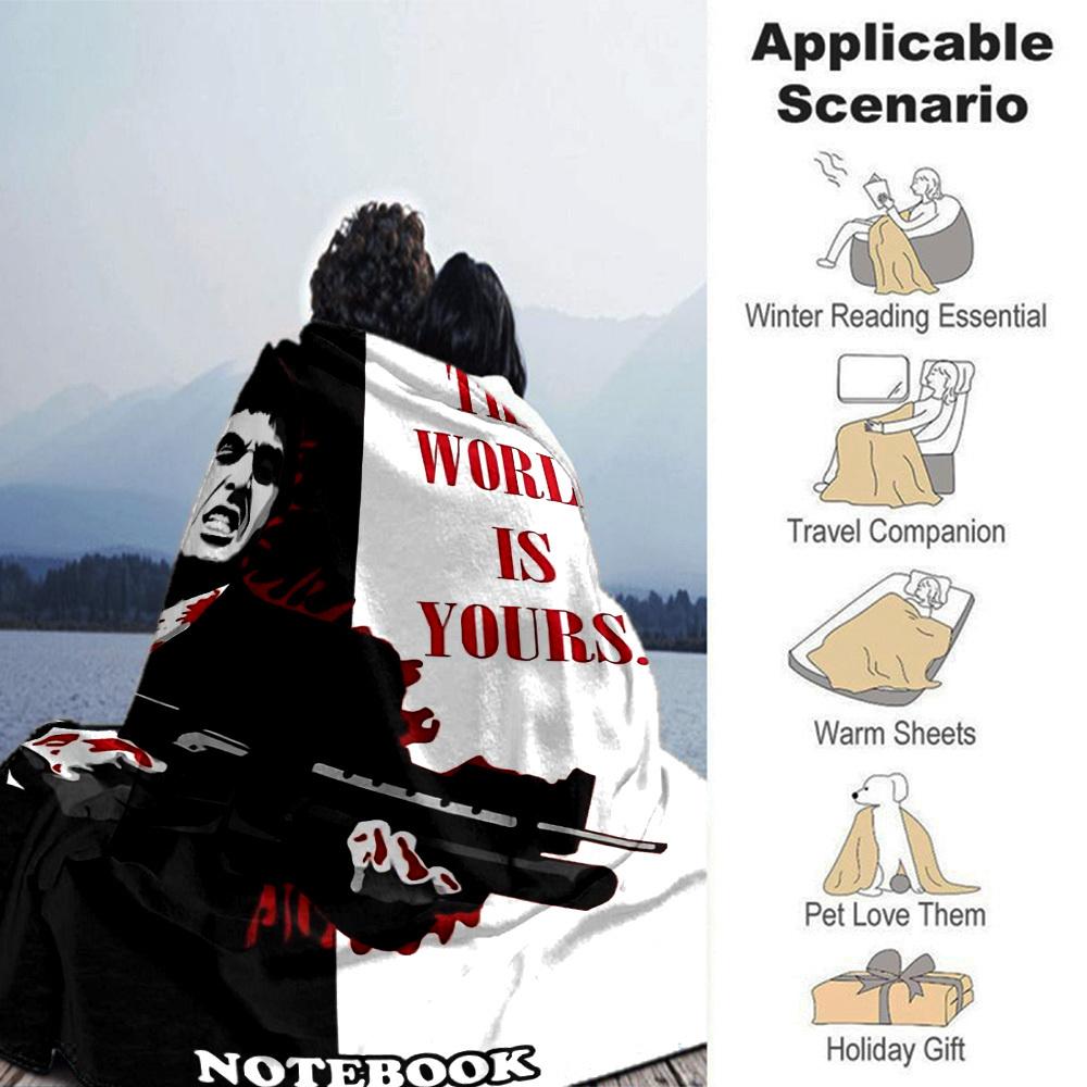 1pc THE WORLD IS YOURS. Soft Flannel All Season Throw for Home, Office, Outdoor UseDurable Comfort Soft Warm Throw for Home