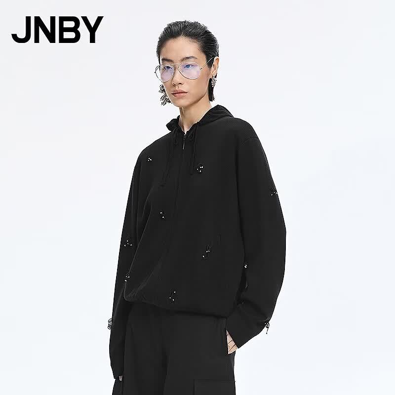 JNBY 26 Весна Новый шерстяной вязаный кардиган с капюшоном
