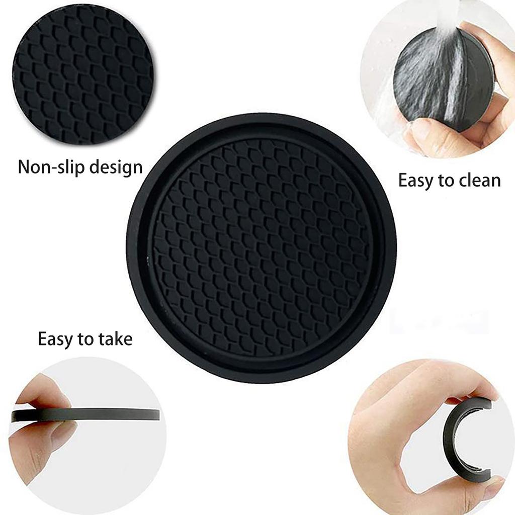 Подставка для автомобильной чашки, 4 шт. Универсальный автоматический нескользящий держатель для чашки, встроенный в силиконовые украшения, коврик для аксессуаров для салона автомобиля