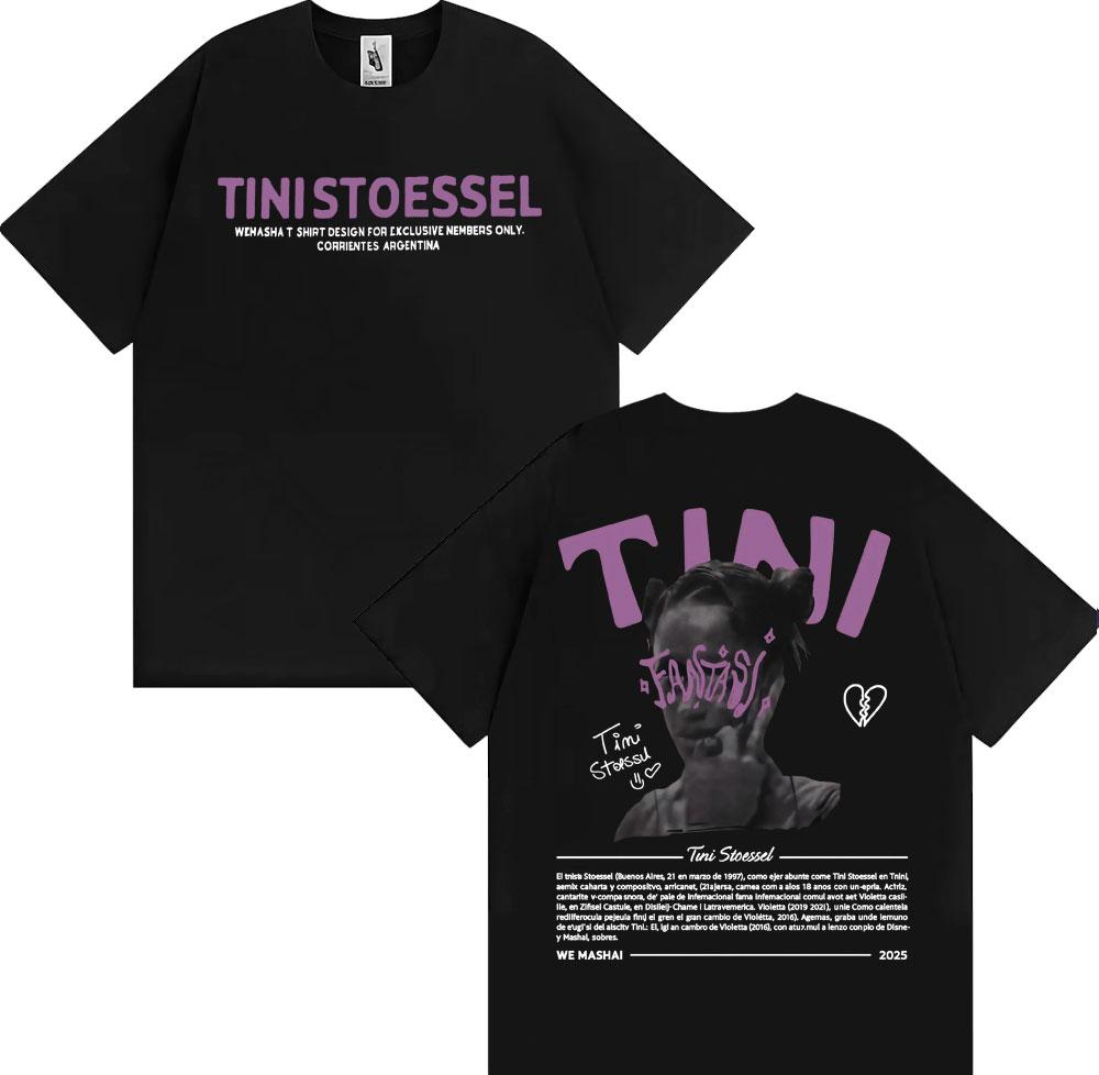 Singer TINI STOESSEL Futtura Album 2025 Tour T-shirt Men Women Fashion Oversized Retro T Shirt Cotton Casual Breathable T Shirt