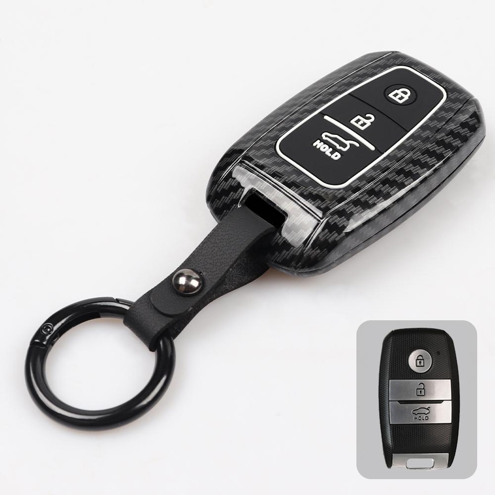 Для Kia Sedona Grand Carnival 2015 2016 2017 2018 Stonic Forte Niro Soul Sorento ABS карбоновый чехол для автомобильного ключа
