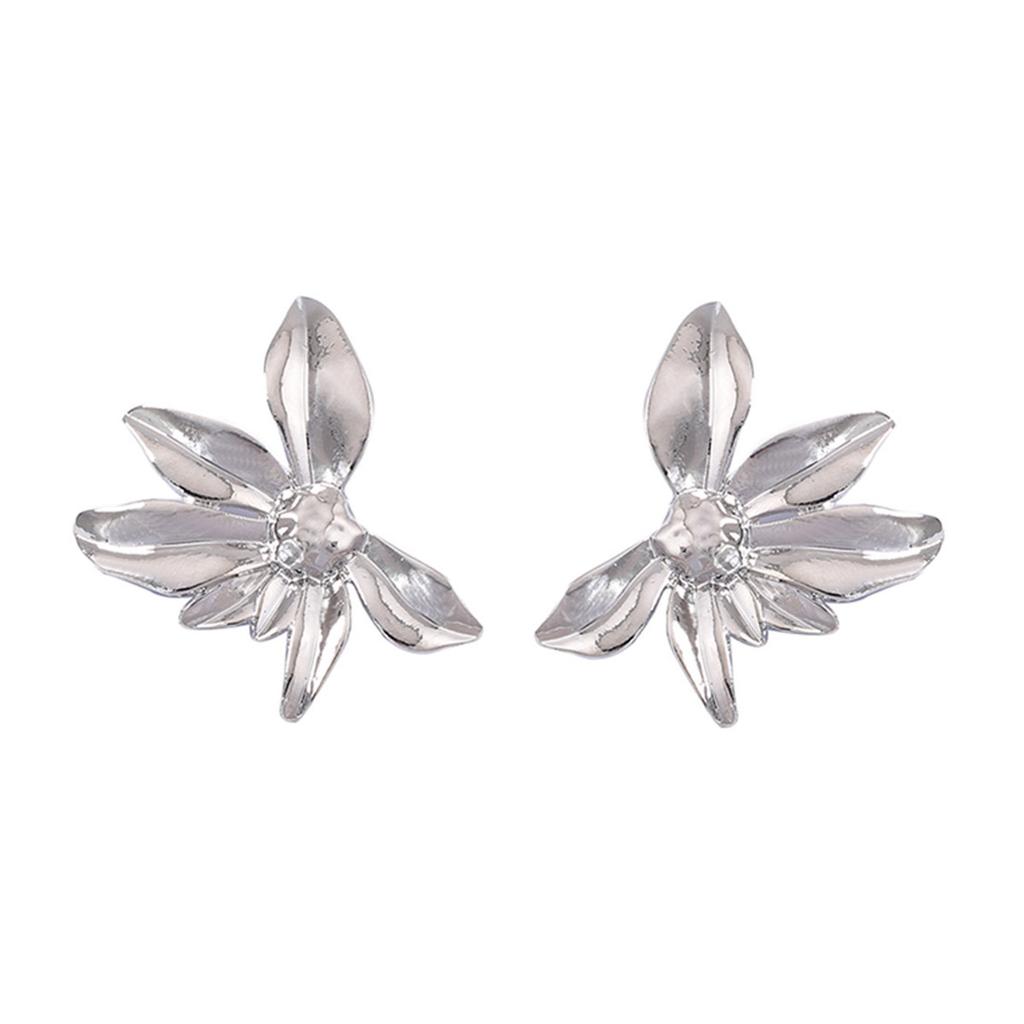 Elegant temperament light luxury fashion exquisite alloy flower earrings simple versatile personality women's earrings
