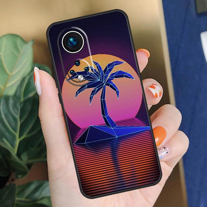 Retrowave Neon Palms Tree Case For Honor 200 Pro X9b X9a X8b X8a X8 X9 X9c 50 70 90 Lite Honor Magic 5 6 7 Pro Cover