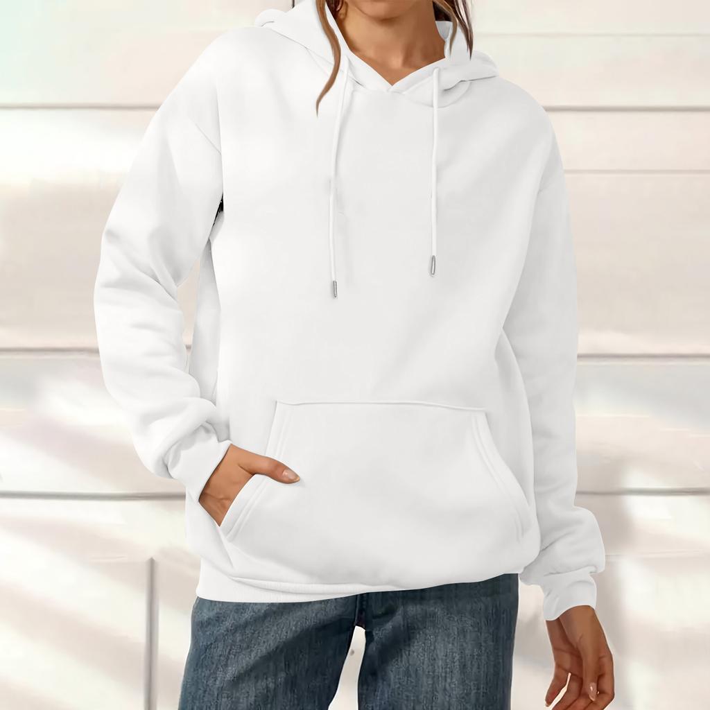 Women's Fashion Solid Color Casual Long Sleeve Hoodie