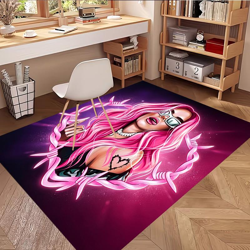 Karol G Print Rug, Washable Floor Carpet, For Entryway Dorm Laundry Room Office Study, Home Decor Birthday Christmas Gift