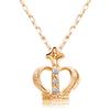 Crown Necklace for 10K Pink Gold with PG Women, Diamonds, 0.02ct, Sp51-0007-pg