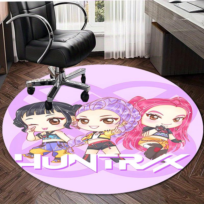1pc KPop Demon Hunters3 Design Printed Area Round Carpet for Bedroom Living Room Home Decor Rugs Mat Non Slip Mat Rug for Bedside