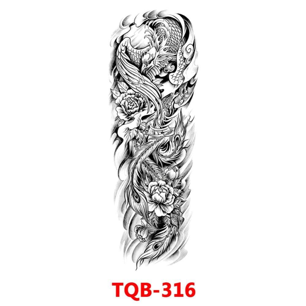 Full Arm Fake Tattoo Sleeve Men and Women Temporary Tattoo Sticker Lion Werewolf Cross Big Arm Tattoo Waterproof