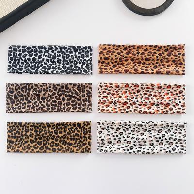 Sweat Absorbing Leopard Print Headband High Elasticity Wide Brim Headband New Yoga Headband Yoga