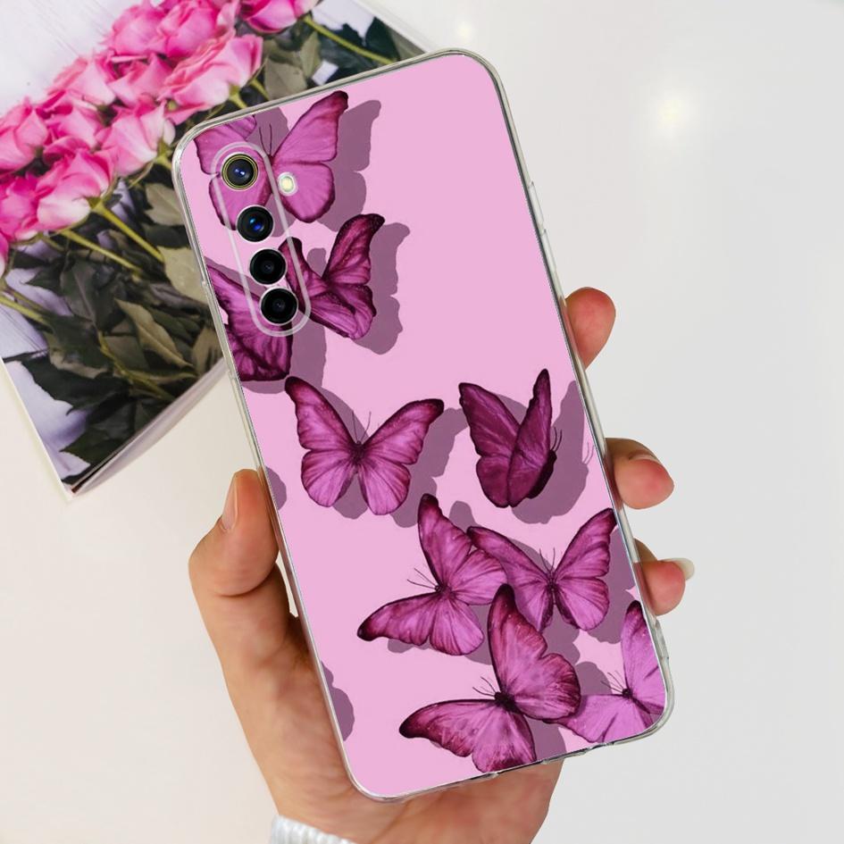 Чехол для OPPO Realme 6 Pro Модный Цветочный Прозрачный Мягкий Силиконовый Задний Чехол для Realme6 Realme 6 Pro 6S 6i 6Pro Realme6s Чехол для Телефона