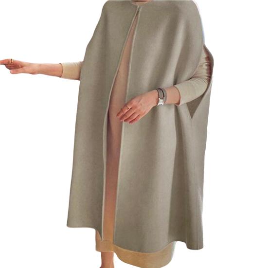 Женская теплая накидка без рукавов в японском стиле с рукавами «летучая мышь», осенне-зимняя, открытая.