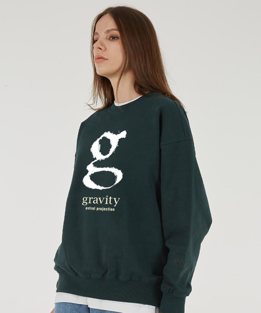 ASTRAL PROJECTION Signature Gravity Oversized Drop Shoulder Sweatshirt_Green