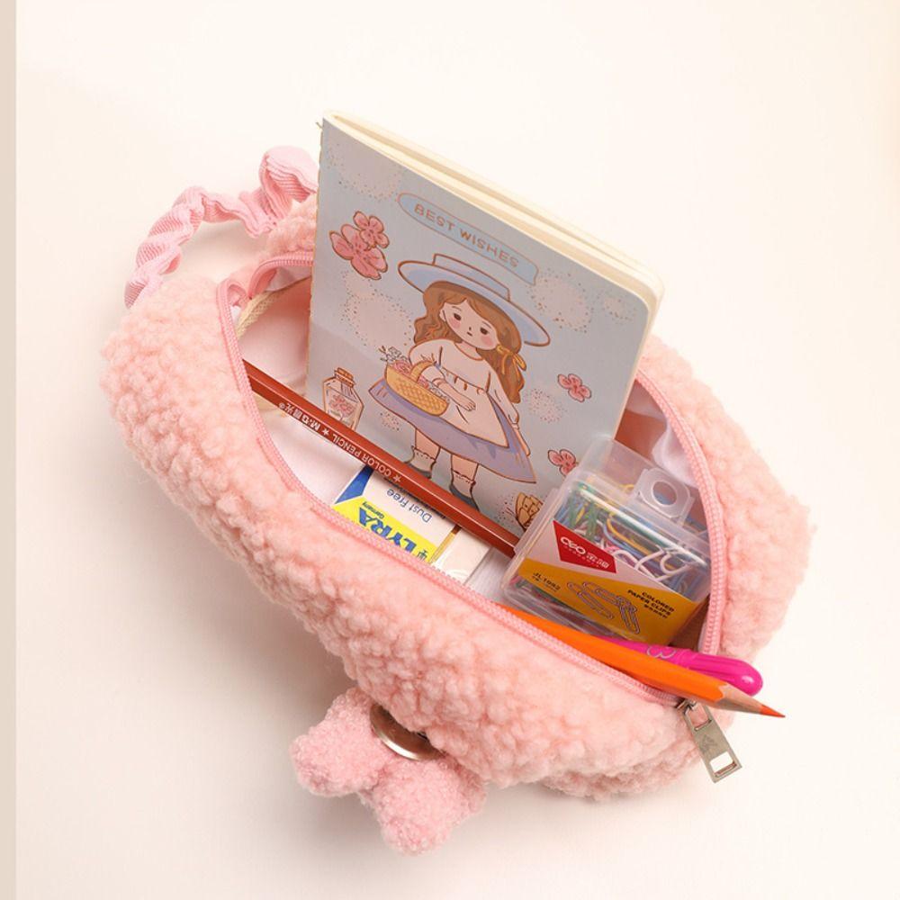 Multifunctional Pen Bag Lamb's wool Stationery Organizer Multifunctional Pencil Case Gift