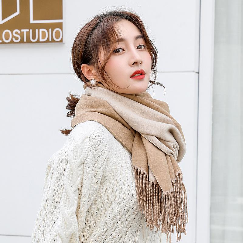 Женский шарф, пашминовые шали, накидки для вечерних платьев, зимние теплые шарфы с помпонами