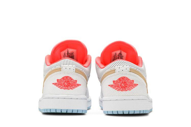 Women's Sneakers Jordan 1 Low SE White Sesame (Women's) White/Sesame-Flash Crimson-Psychic Blue