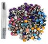 starPG Turquoise Style Decorative Caulk Rivets 10 Colors 10 Each Total 100 Pieces Set Leather Craft Handicrafts Stamping 8.5mm (Includes Rod)