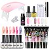 54 Вт набор полигелей, набор для маникюра, набор со светодиодной лампой для ногтей, 20000 об/мин, фреза для ногтей, 18/6 цветов, набор гелей для наращивания ногтей из полигеля
