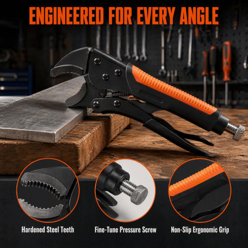 Anti-Slip Handle Locking Pliers Alloy Steel Screw Extractor Pliers Clamping Device Woodworking Use