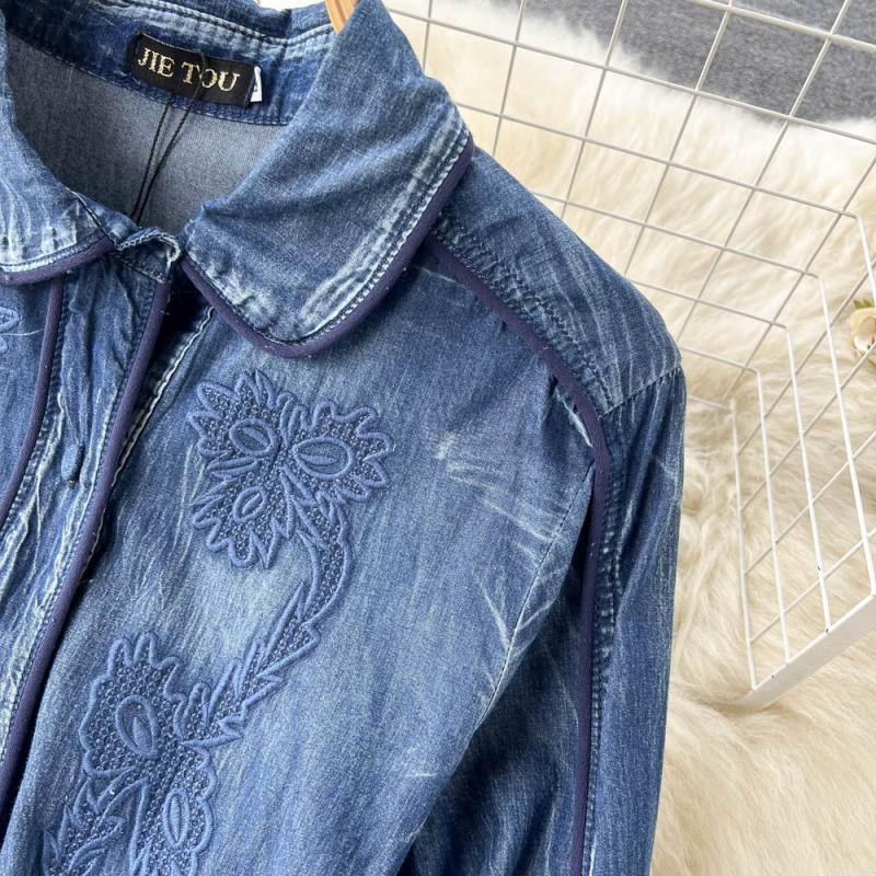 RUGOD Джинсовое платье женское весеннее новое корейское платье с воротником в стиле ретро с талией длинное платье темпераментное платье средней длины