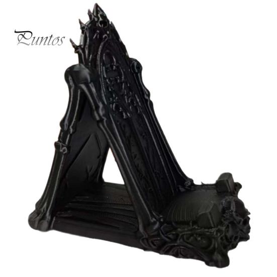 Подставка для мобильного телефона на стол, 3D-печатная подставка в виде готического окна, Винтажный органайзер с рельефом черепа и лозы, Подставка в нишевом темном стиле, Подарок, Держатель для телефонов в стиле Academia,
