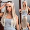 Women Blonde Glueless Synthetic Headband Wig Heat Resistant Fiber Long Straight Natural Looking Headband Wig for Daily Use Wig
