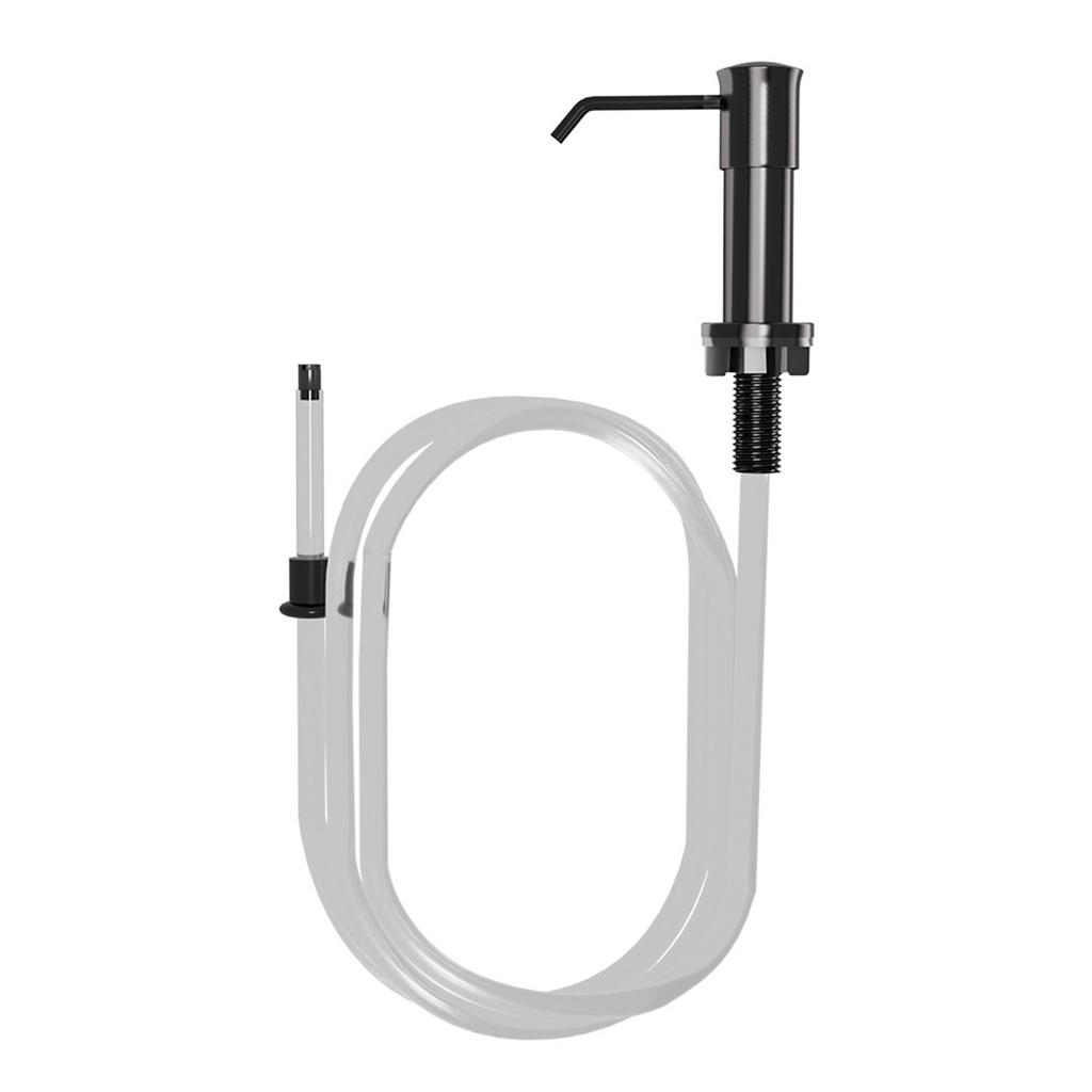 Дозатор для мыла для кухонной мойки из нержавеющей стали 304, настольный дозатор для моющего средства с помпой и удлинительной трубкой, серый.