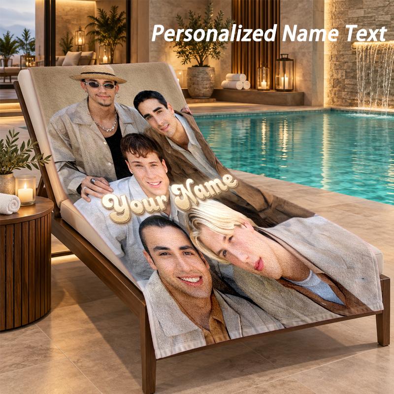 Custom Text Backstreet Boys Print Beach Towel Large Towel For Home Bathroom Beach