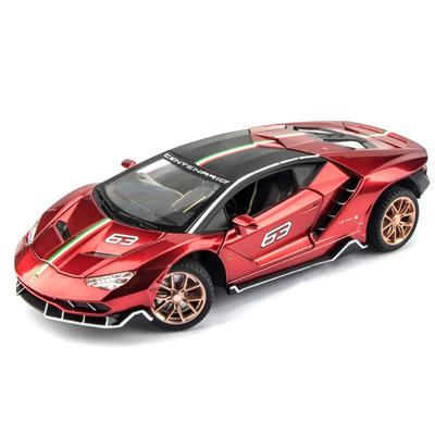 Масштаб 1/24 LP770, спортивная гоночная металлическая модель литого автомобиля, транспортные средства с инерционным механизмом, световыми и звуковыми игрушечными машинками для детей от 3 лет и старше