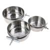 Clamp-on Hamster Hanging Stainless Steel Water Drinker Cage Cup Parrot Feeding Bowl Bird Feeder