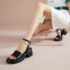 Sheepskin Women's Sandals: Summer Versatile Commuter Sponge Cake Thick Bottom Sports and Leisure Leather Strap Roman Sandals for Women
