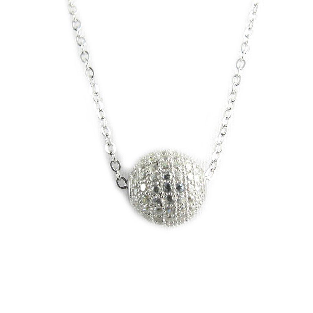 Les Trésors De Lily [L3908] - Silver Necklace 'Sissi' Silver White (rhodium-plated) - 10 Mm